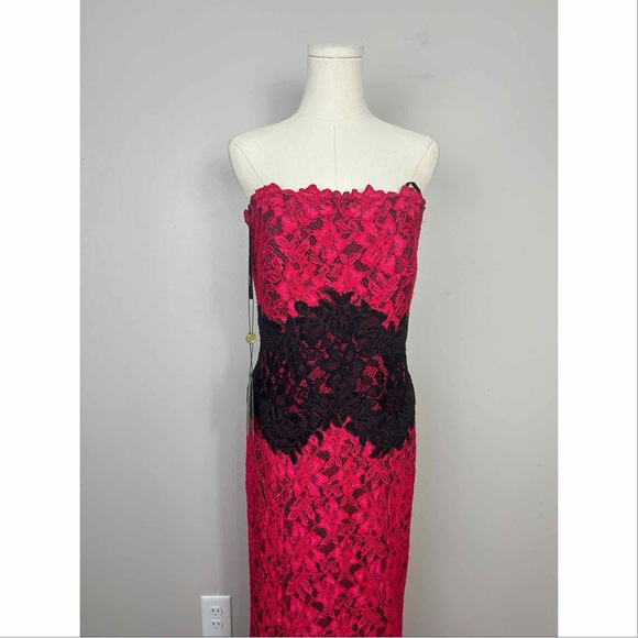 Tadashi Shoji NWT Lace Maxi Gown Red Formal Holiday Halloween Masquerade Sz 8 - Picture 2 of 8